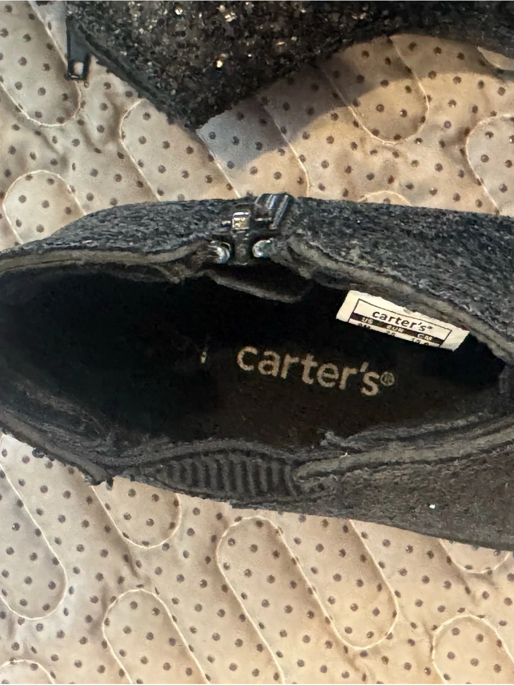 Carter's Black Sequin Ankle Boots for Kids